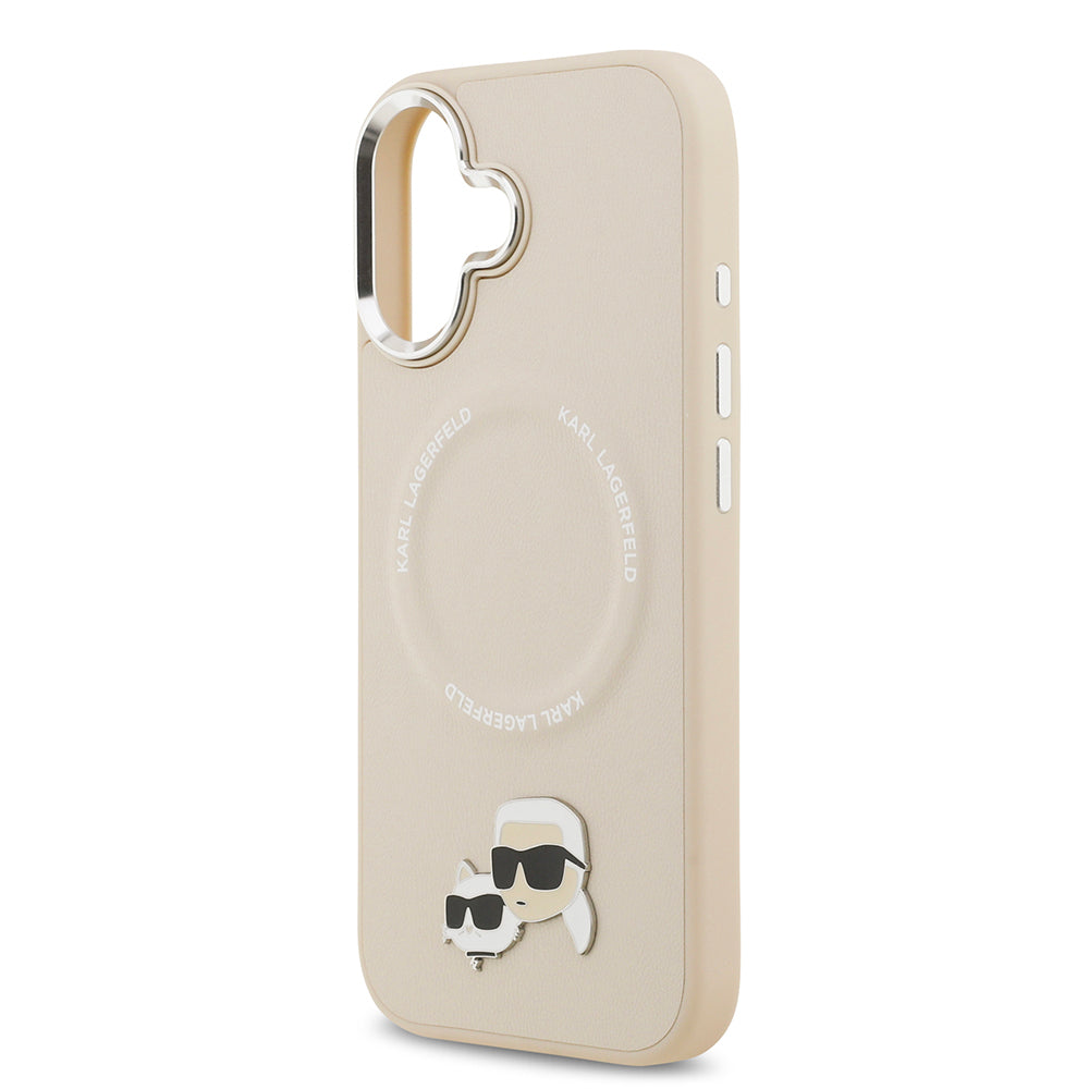 iPhone 17 Kılıf Karl Lagerfeld Orijinal Lisanslı M-safe Şarj Özellikli Metal Kamera ve Buton Tasarımlı K&C PU Deri Kılıf