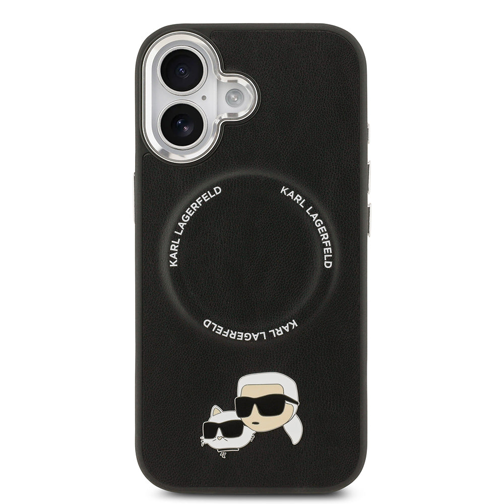 iPhone 17 Kılıf Karl Lagerfeld Orijinal Lisanslı M-safe Şarj Özellikli Metal Kamera ve Buton Tasarımlı K&C PU Deri Kılıf