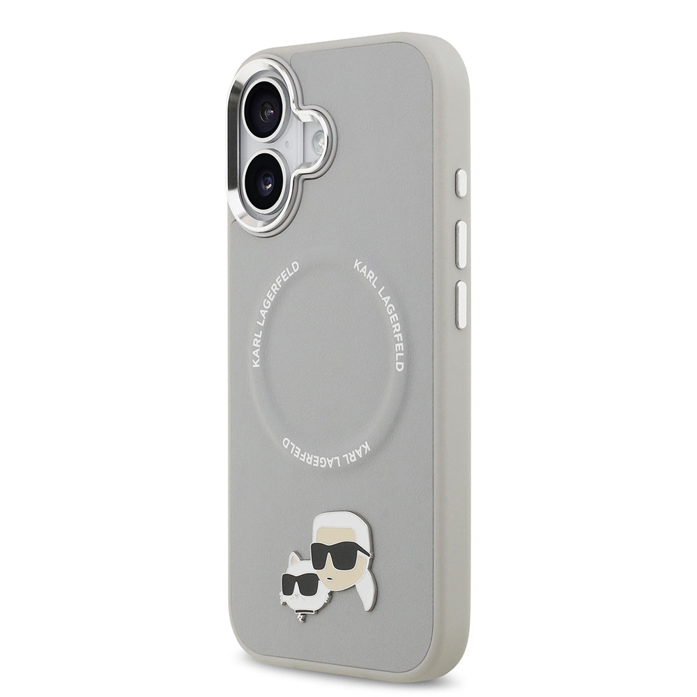 iPhone 17 Kılıf Karl Lagerfeld Orijinal Lisanslı M-safe Şarj Özellikli Metal Kamera ve Buton Tasarımlı K&C PU Deri Kılıf