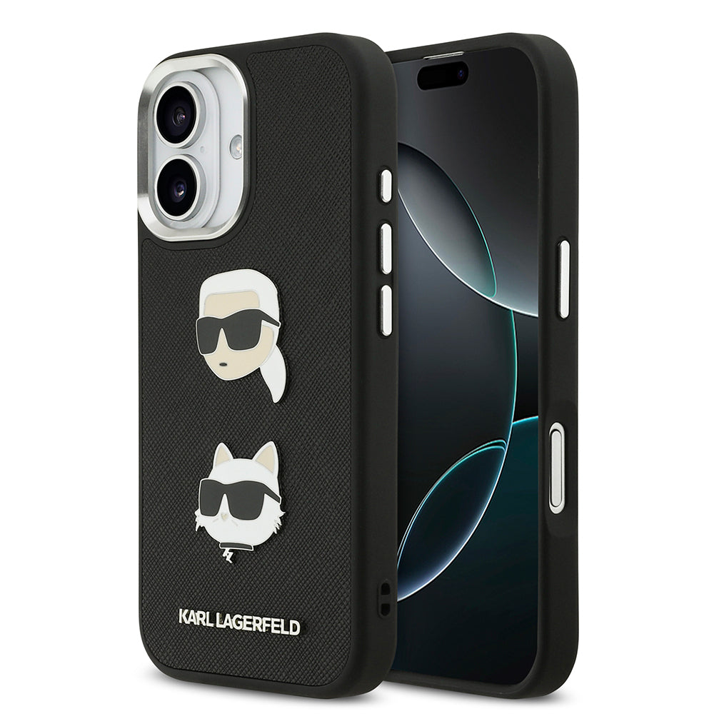 iPhone 17 Kılıf Karl Lagerfeld Orijinal Lisanslı Metal Logolu K&C Heads Pin Kılıf