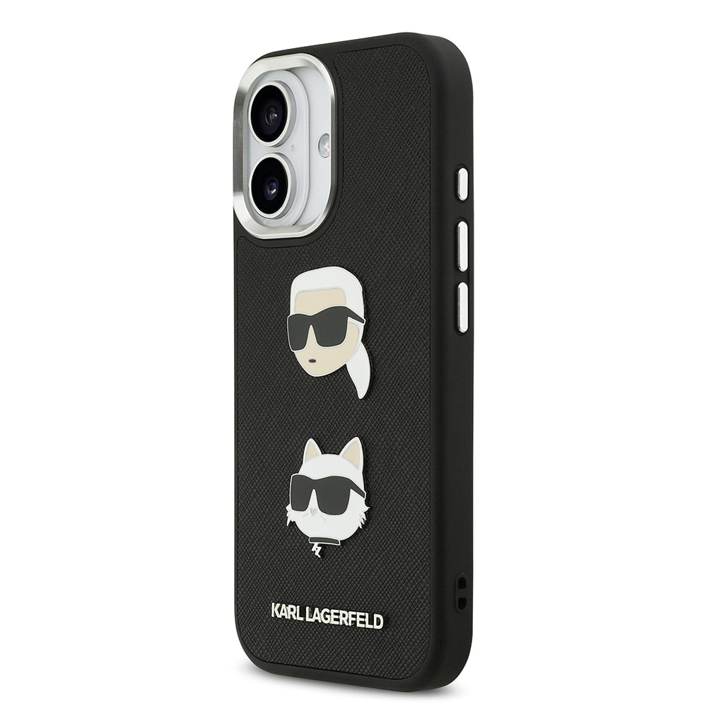 iPhone 17 Kılıf Karl Lagerfeld Orijinal Lisanslı Metal Logolu K&C Heads Pin Kılıf