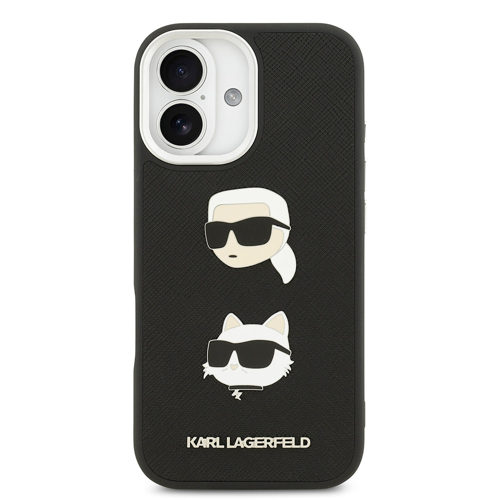 iPhone 17 Kılıf Karl Lagerfeld Orijinal Lisanslı Metal Logolu K&C Heads Pin Kılıf