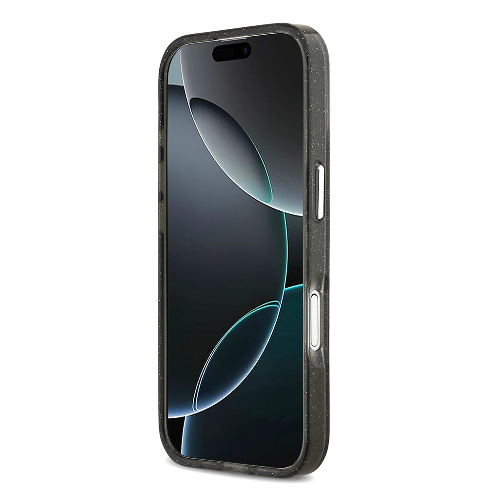 iPhone 17 Kılıf Karl Lagerfeld Orijinal Lisanslı Parlayan Simli Karl & Choupette Heads Kılıf