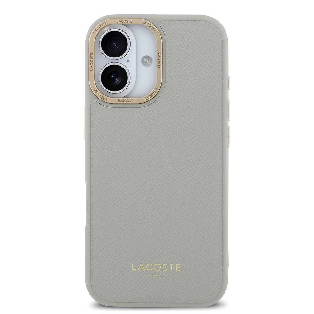 iPhone 17 Kılıf Lacoste Orijinal Lisanslı M-safe Şarj Özellikli Champs Elysees PU Deri Tasarımlı Kılıf
