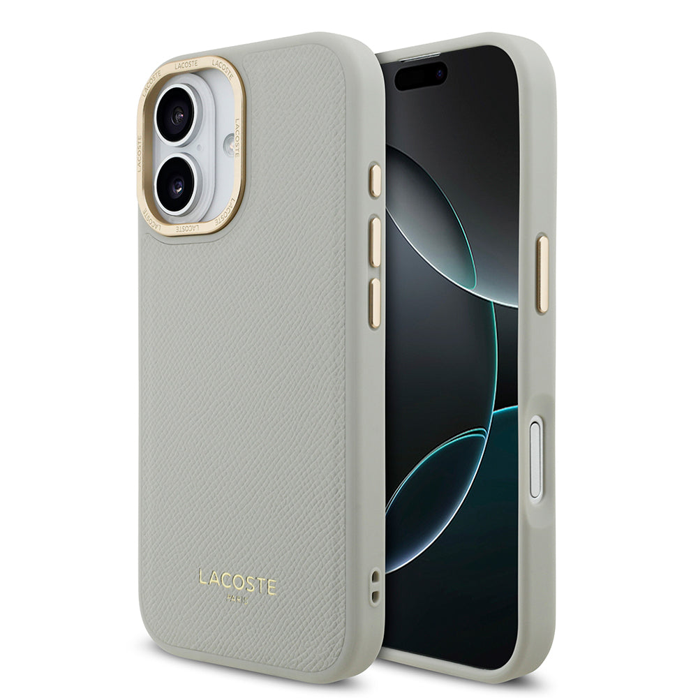 iPhone 17 Kılıf Lacoste Orijinal Lisanslı M-safe Şarj Özellikli Champs Elysees PU Deri Tasarımlı Kılıf