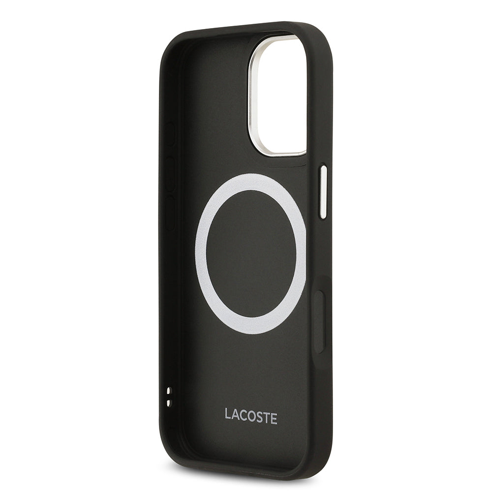 iPhone 17 Kılıf Lacoste Orijinal Lisanslı M-safe Şarj Özellikli Champs Elysees PU Deri Tasarımlı Kılıf