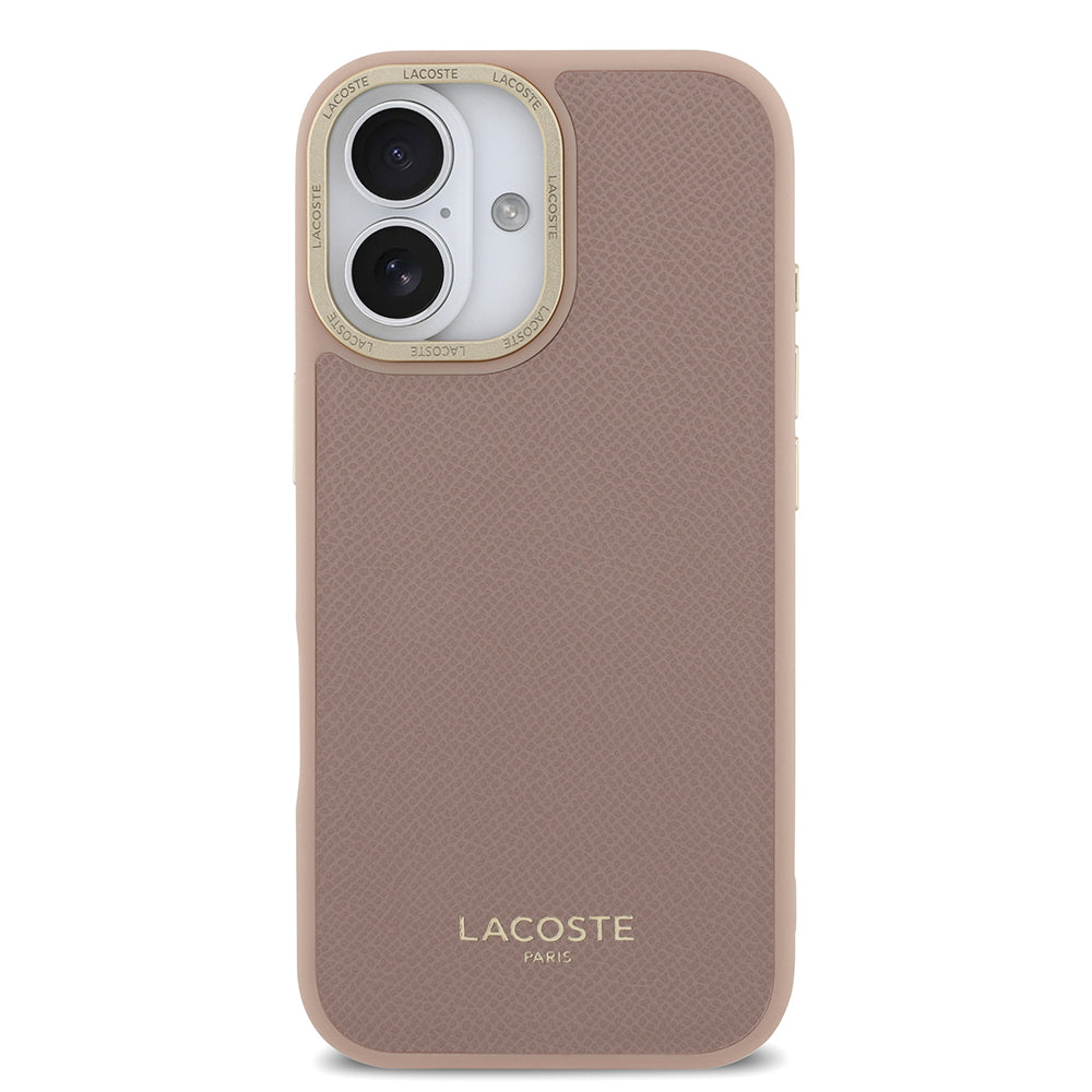 iPhone 17 Kılıf Lacoste Orijinal Lisanslı M-safe Şarj Özellikli Champs Elysees PU Deri Tasarımlı Kılıf