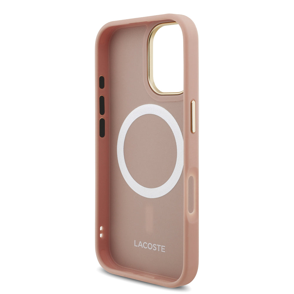 iPhone 17 Kılıf Lacoste Orijinal Lisanslı M-safe Şarj Özellikli Champs Elysees PU Deri Tasarımlı Kılıf