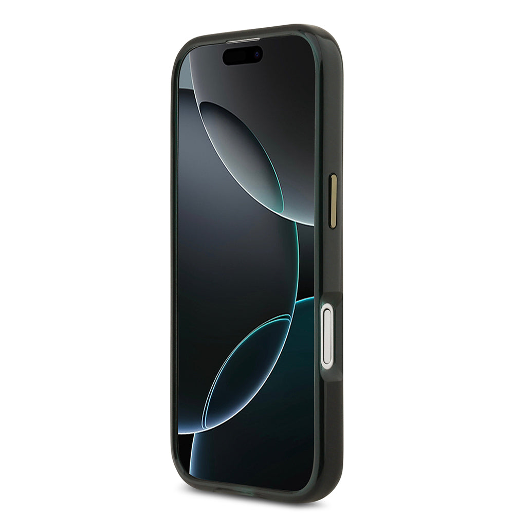 iPhone 17 Kılıf Lacoste Orijinal Lisanslı M-safe Şarj Özellikli Gold Timsah Logolu Buzlu Kılıf