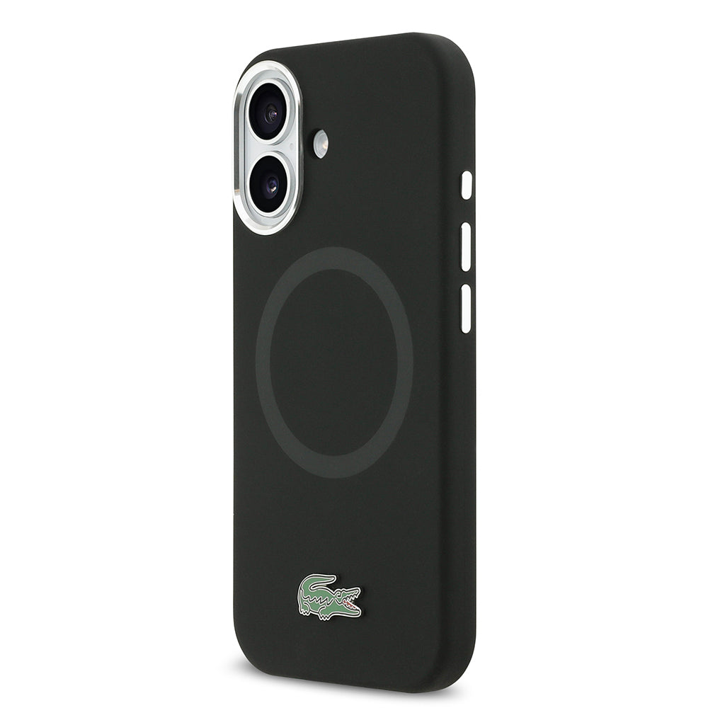 iPhone 17 Kılıf Lacoste Orijinal Lisanslı M-safe Şarj Özellikli İkonik Logolu Metal Kamera Çerçeveli Silikon Kılıf