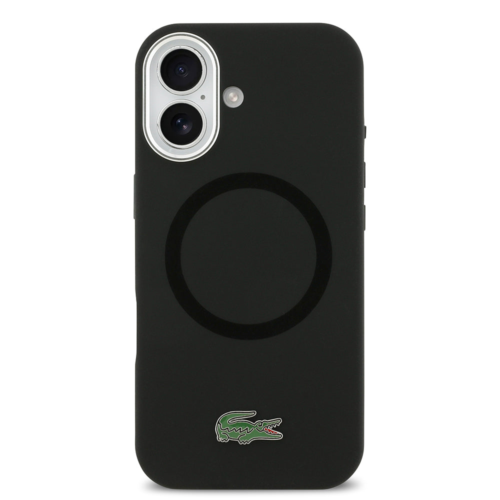 iPhone 17 Kılıf Lacoste Orijinal Lisanslı M-safe Şarj Özellikli İkonik Logolu Metal Kamera Çerçeveli Silikon Kılıf