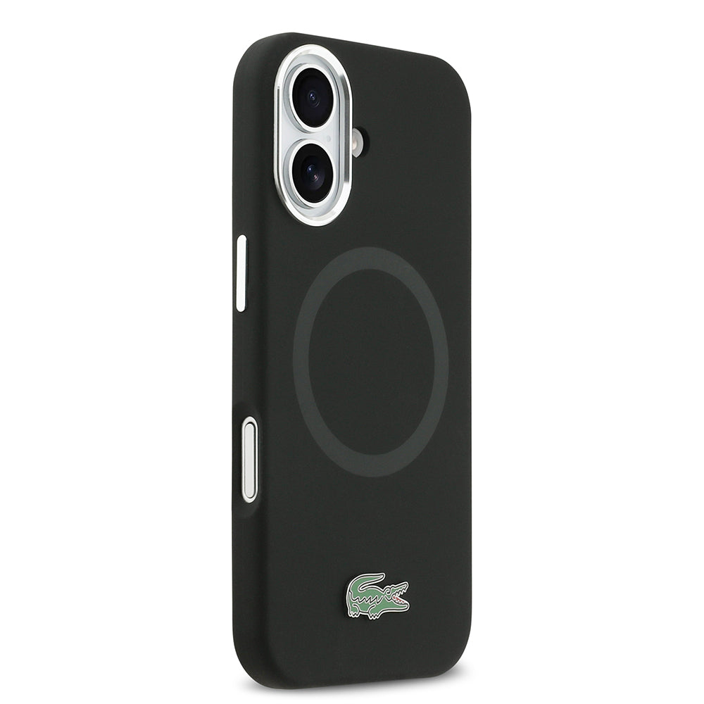 iPhone 17 Kılıf Lacoste Orijinal Lisanslı M-safe Şarj Özellikli İkonik Logolu Metal Kamera Çerçeveli Silikon Kılıf