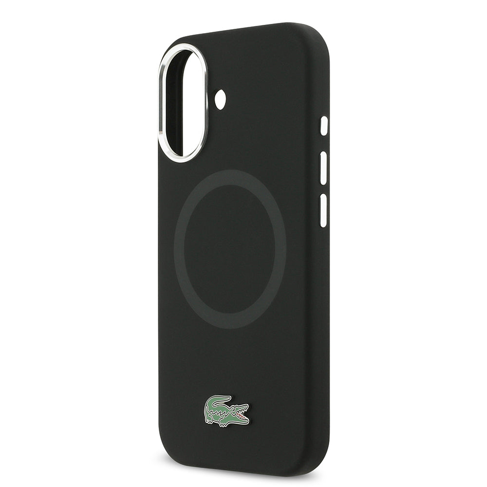 iPhone 17 Kılıf Lacoste Orijinal Lisanslı M-safe Şarj Özellikli İkonik Logolu Metal Kamera Çerçeveli Silikon Kılıf