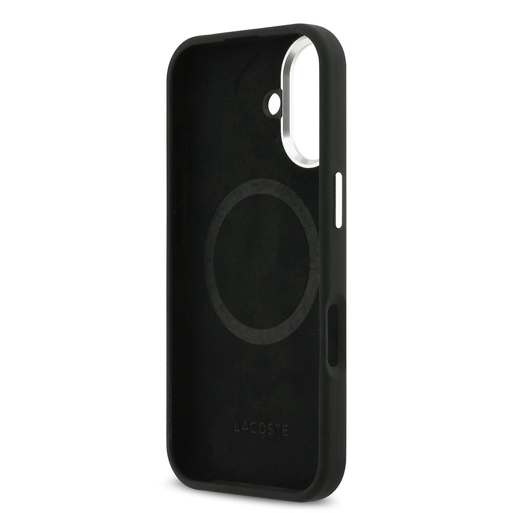 iPhone 17 Kılıf Lacoste Orijinal Lisanslı M-safe Şarj Özellikli İkonik Logolu Metal Kamera Çerçeveli Silikon Kılıf