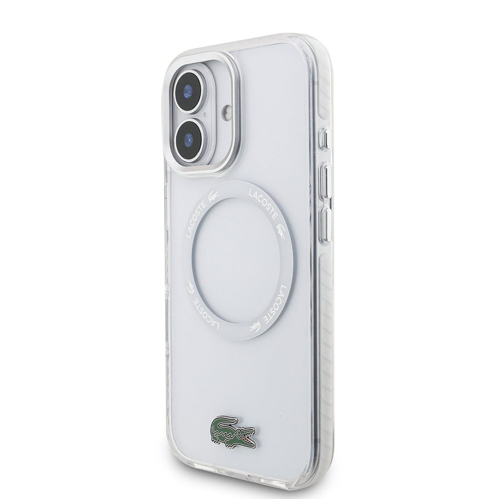 iPhone 17 Kılıf Lacoste Orijinal Lisanslı M-safe Şarj Özellikli İkonik Timsah Logolu Buzlu Kılıf