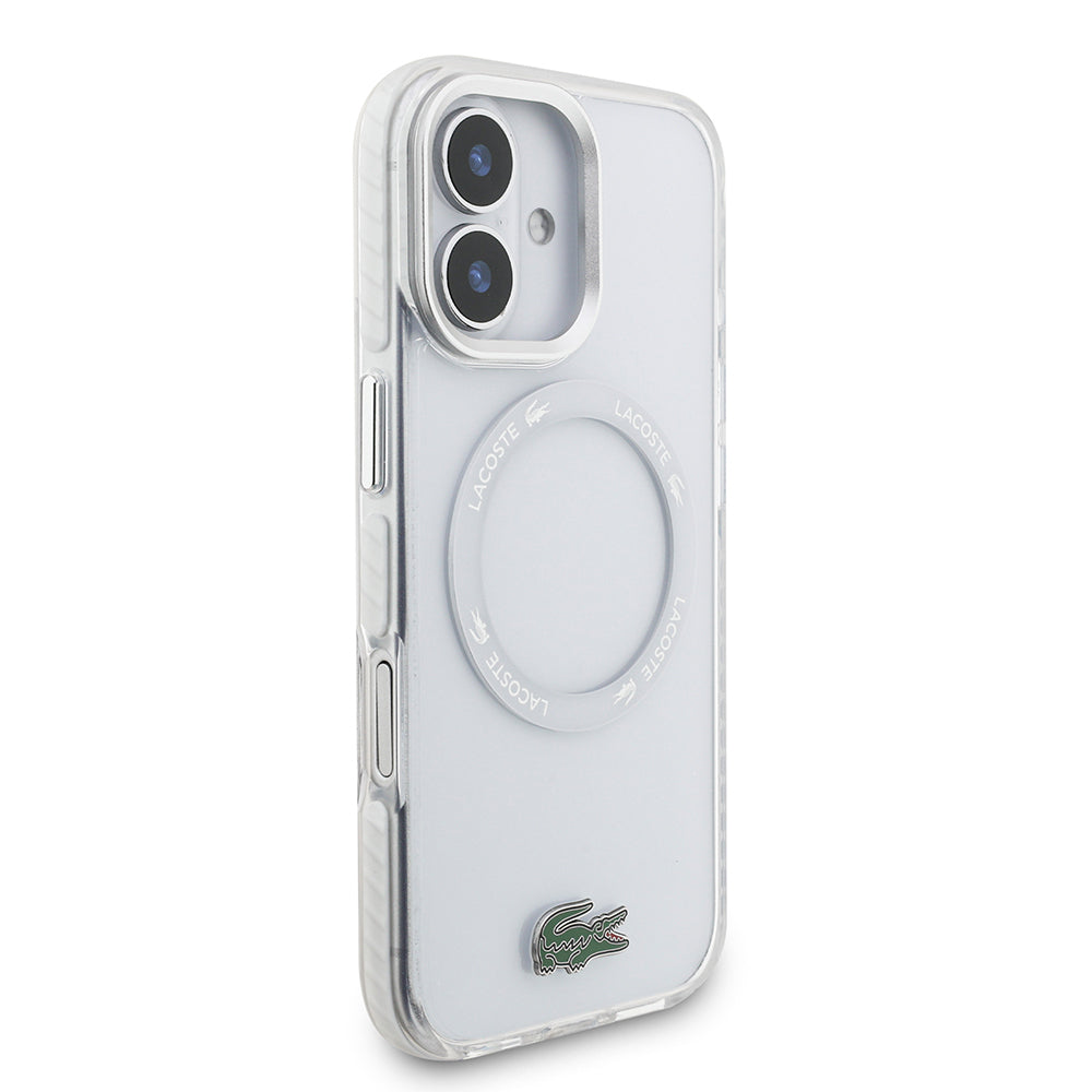 iPhone 17 Kılıf Lacoste Orijinal Lisanslı M-safe Şarj Özellikli İkonik Timsah Logolu Buzlu Kılıf