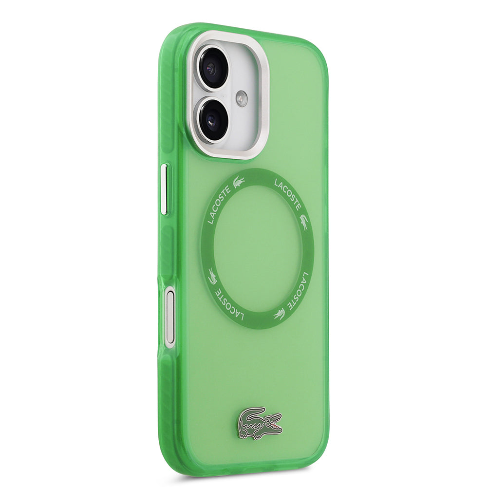 iPhone 17 Kılıf Lacoste Orijinal Lisanslı M-safe Şarj Özellikli İkonik Timsah Logolu Buzlu Kılıf