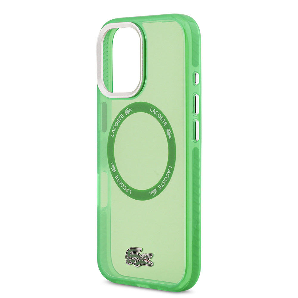 iPhone 17 Kılıf Lacoste Orijinal Lisanslı M-safe Şarj Özellikli İkonik Timsah Logolu Buzlu Kılıf