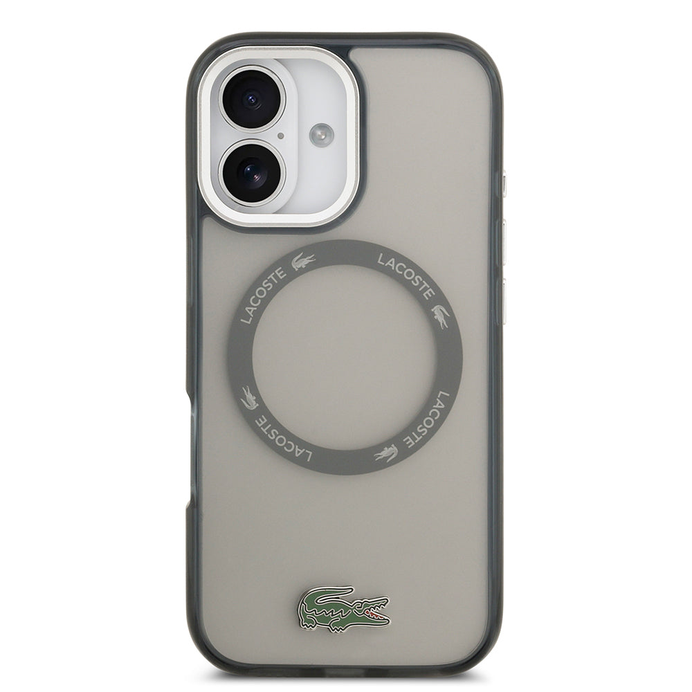 iPhone 17 Kılıf Lacoste Orijinal Lisanslı M-safe Şarj Özellikli İkonik Timsah Logolu Buzlu Kılıf