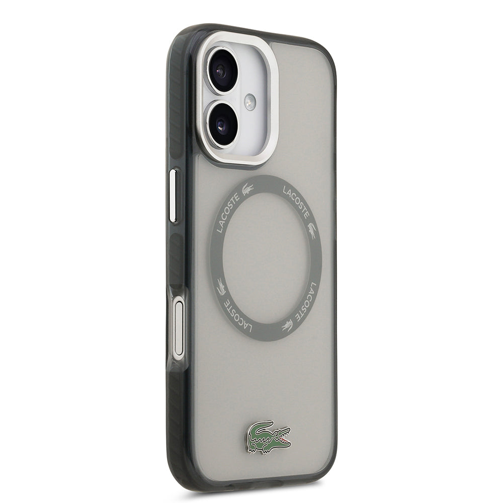 iPhone 17 Kılıf Lacoste Orijinal Lisanslı M-safe Şarj Özellikli İkonik Timsah Logolu Buzlu Kılıf