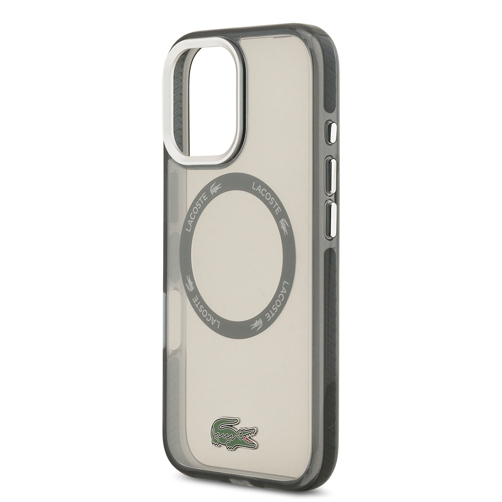 iPhone 17 Kılıf Lacoste Orijinal Lisanslı M-safe Şarj Özellikli İkonik Timsah Logolu Buzlu Kılıf