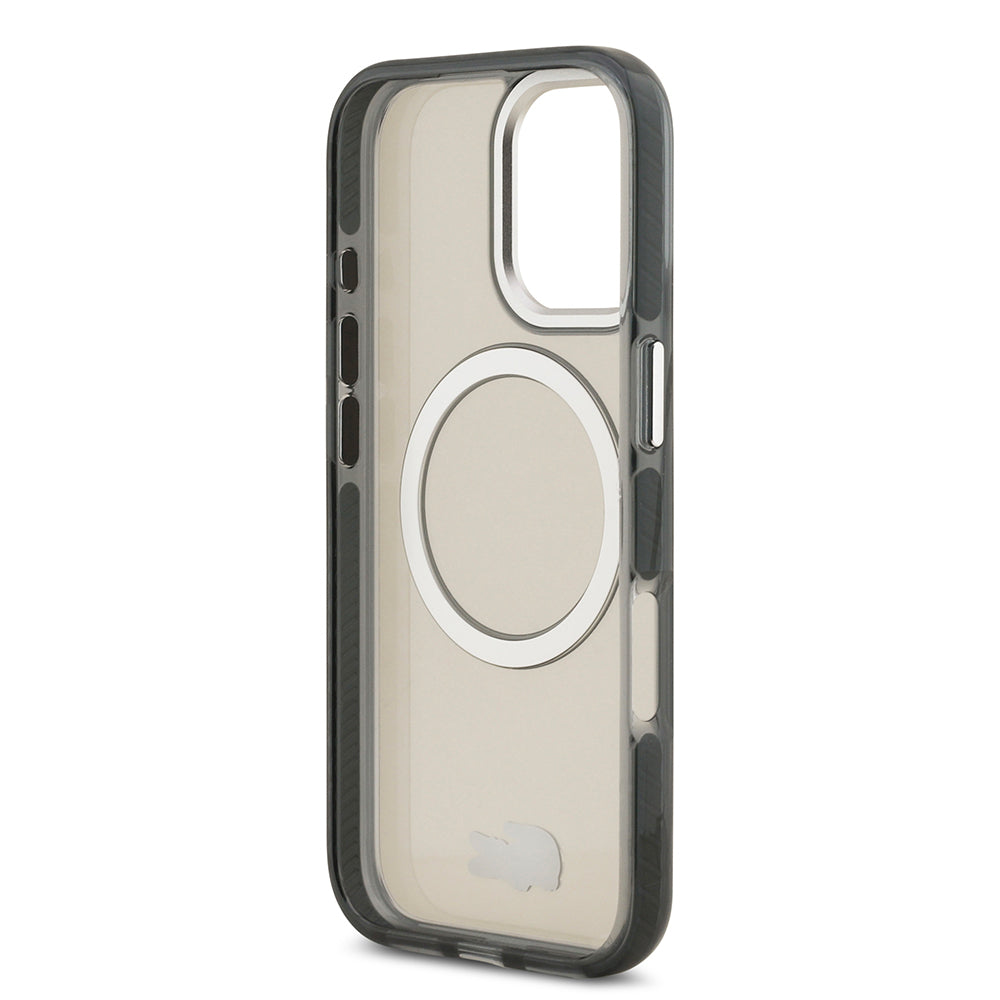 iPhone 17 Kılıf Lacoste Orijinal Lisanslı M-safe Şarj Özellikli İkonik Timsah Logolu Buzlu Kılıf