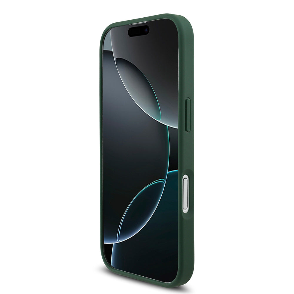iPhone 17 Kılıf Lacoste Orijinal Lisanslı M-safe Şarj Özellikli PU Deri Tasarımlı Metal Logolu Kılıf
