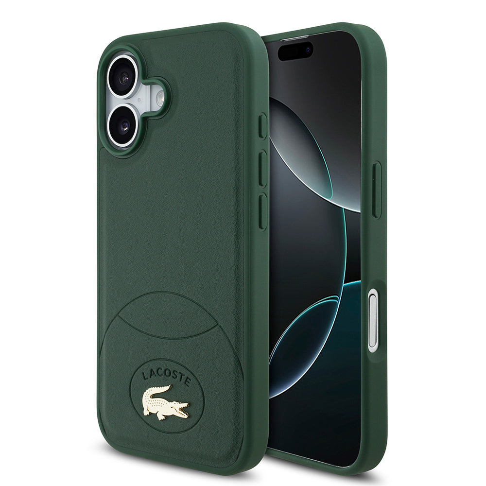 iPhone 17 Kılıf Lacoste Orijinal Lisanslı M-safe Şarj Özellikli PU Deri Tasarımlı Metal Logolu Kılıf