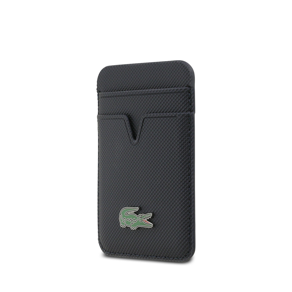 iPhone 17 Kılıf Lacoste Orijinal Lisanslı M-safe Şarj Özellikli PU Pike Desenli Metal Logolu Kartlıklı Kılıf