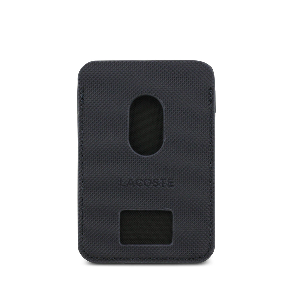 iPhone 17 Kılıf Lacoste Orijinal Lisanslı M-safe Şarj Özellikli PU Pike Desenli Metal Logolu Kartlıklı Kılıf