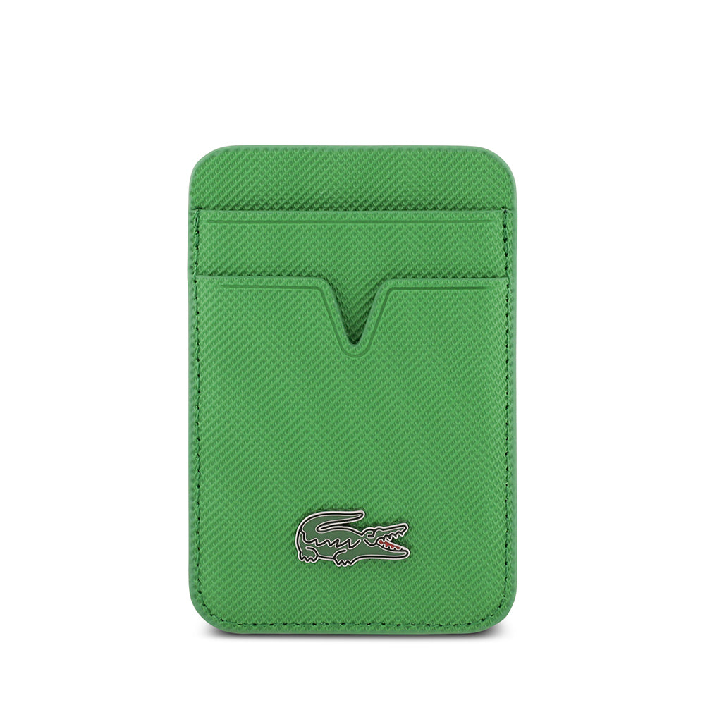 iPhone 17 Kılıf Lacoste Orijinal Lisanslı M-safe Şarj Özellikli PU Pike Desenli Metal Logolu Kartlıklı Kılıf