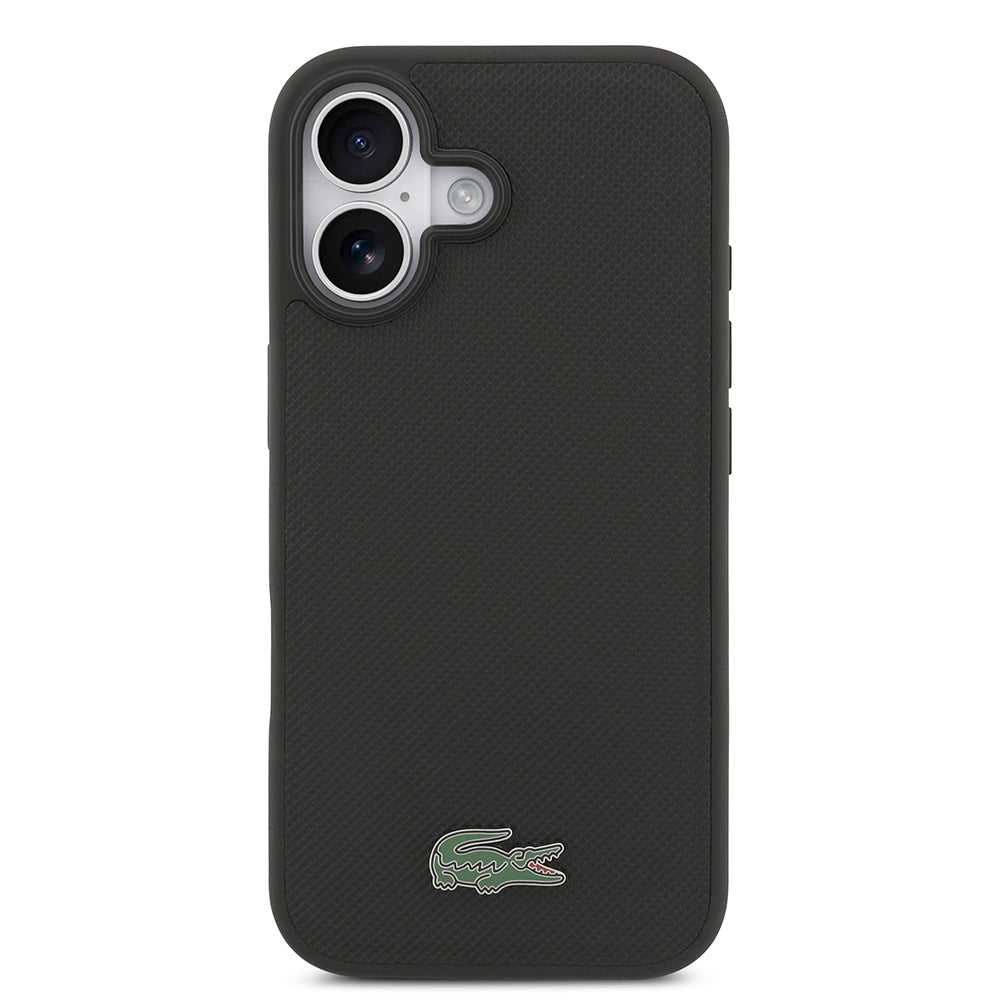 iPhone 17 Kılıf Lacoste Orijinal Lisanslı M-safe Şarj Özellikli PU Pike Desenli Metal Logolu Kartlıklı Kılıf