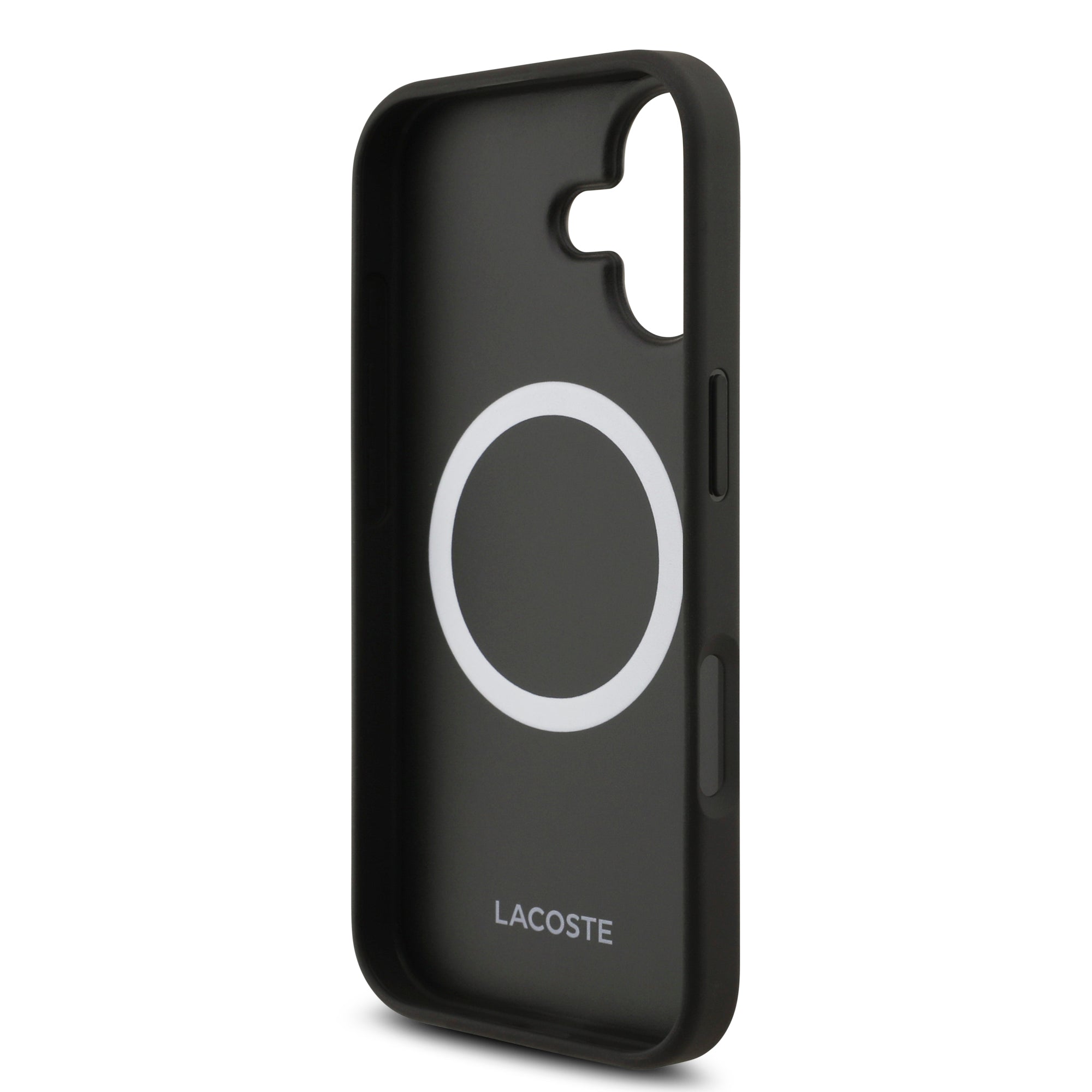 iPhone 17 Kılıf Lacoste Orijinal Lisanslı M-safe Şarj Özellikli PU Pike Desenli Metal Logolu Kartlıklı Kılıf