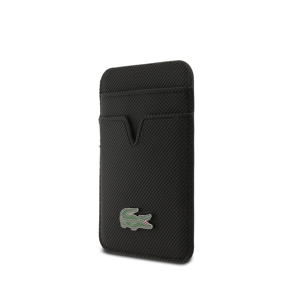 iPhone 17 Kılıf Lacoste Orijinal Lisanslı M-safe Şarj Özellikli PU Pike Desenli Metal Logolu Kartlıklı Kılıf