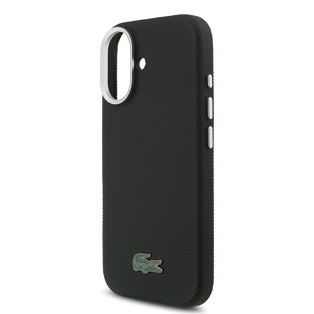 iPhone 17 Kılıf Lacoste Orijinal Lisanslı M-Safe Şarj Özellikli PVC Pike Desenli Arka Yüzey İkonik Timsah Dokuma Logolu Kılıf