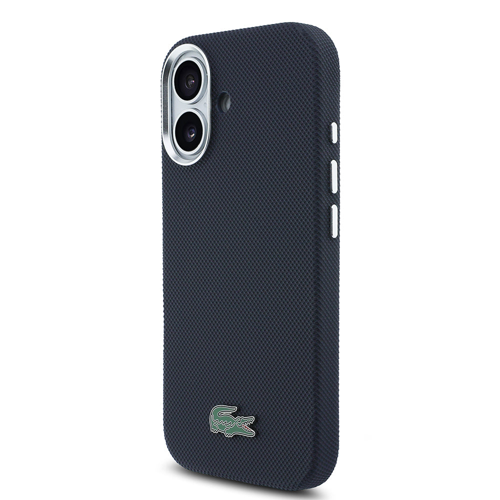 iPhone 17 Kılıf Lacoste Orijinal Lisanslı M-Safe Şarj Özellikli PVC Pike Desenli Arka Yüzey İkonik Timsah Dokuma Logolu Kılıf