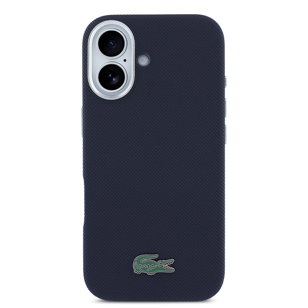 iPhone 17 Kılıf Lacoste Orijinal Lisanslı M-Safe Şarj Özellikli PVC Pike Desenli Arka Yüzey İkonik Timsah Dokuma Logolu Kılıf