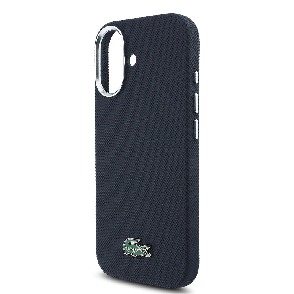 iPhone 17 Kılıf Lacoste Orijinal Lisanslı M-Safe Şarj Özellikli PVC Pike Desenli Arka Yüzey İkonik Timsah Dokuma Logolu Kılıf