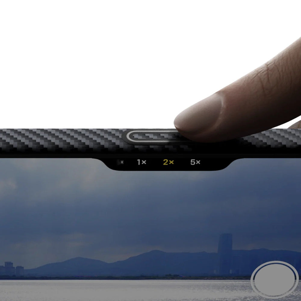 iPhone 17 Kılıf M-safe Şarj Özellikli 1500D Aramid Karbon Fiber Pitaka Ultra-Slim Classic Serisi Black-Grey Twill Kılıf