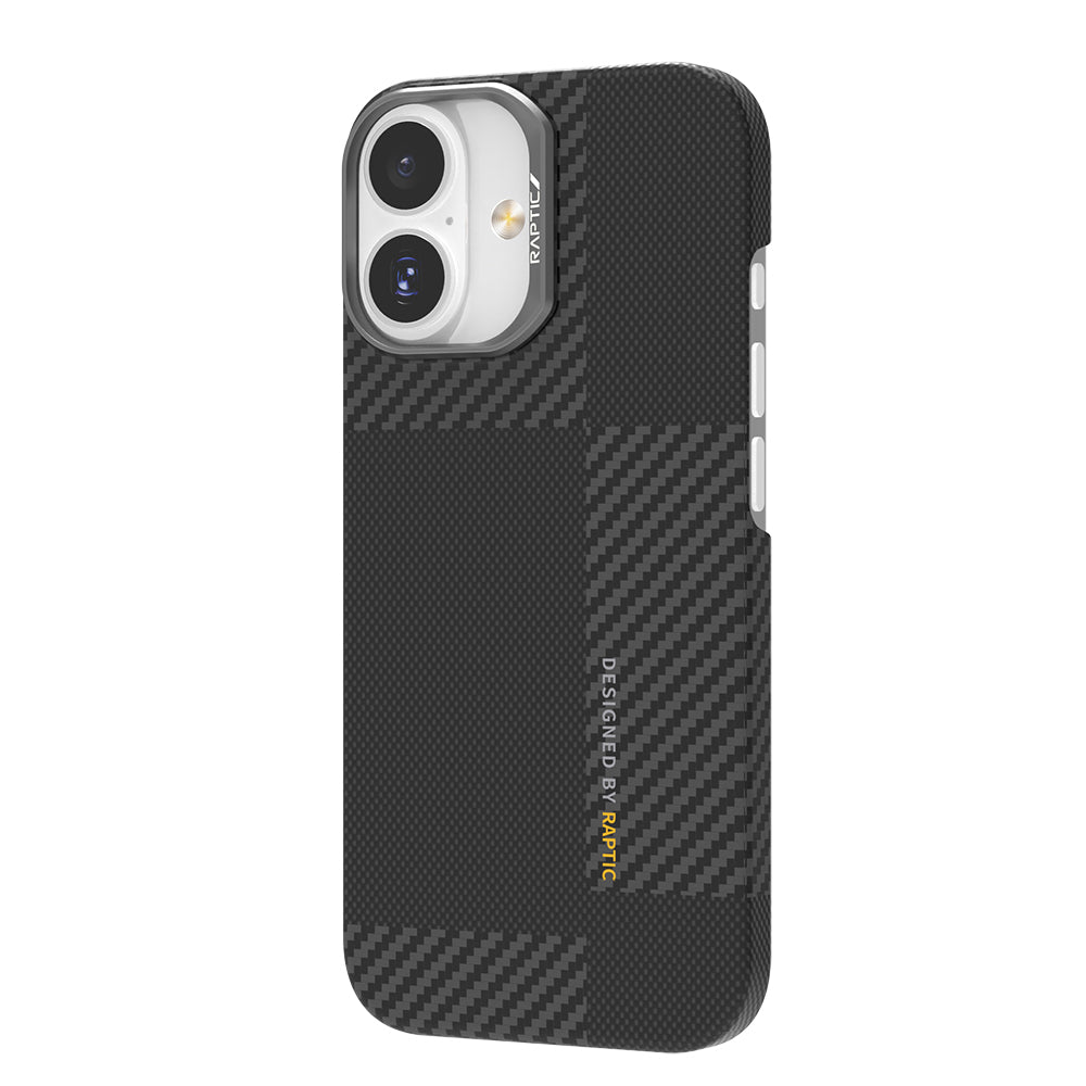 iPhone 17 Kılıf M-safe Şarj Özellikli 600D Metal Kamera Çerçeveli Raptic Aramid Karbon Fiber Geotik Serisi Kılıf