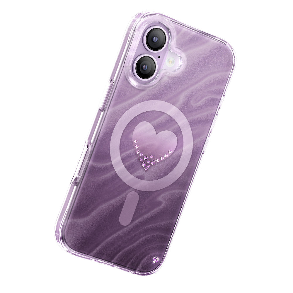 iPhone 17 Kılıf M-Safe Şarj Özellikli Orijinal Swarovski Taşlı Zore Paris Rovix Sert PC Kılıf