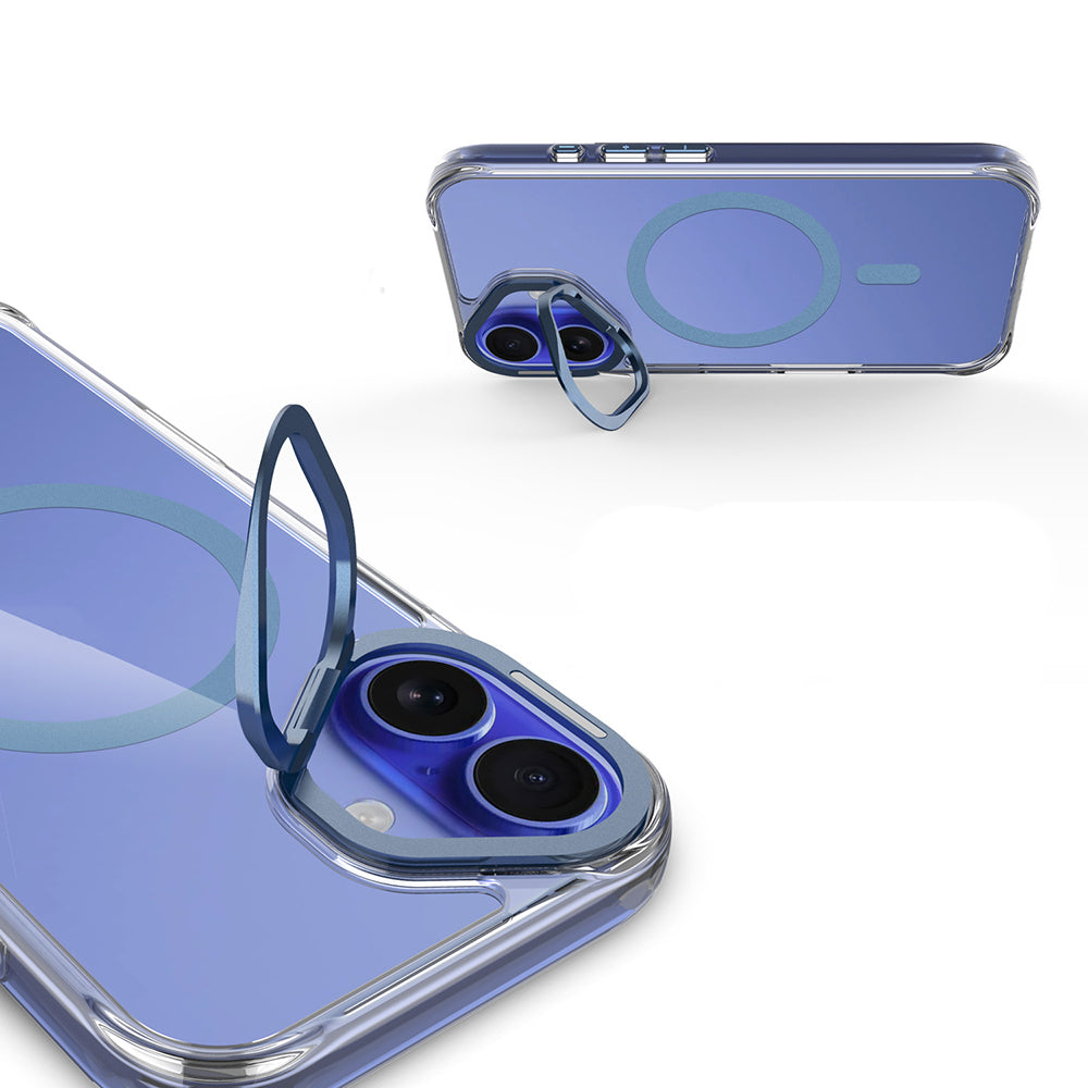 iPhone 17 Kılıf M-safe Şarj Özellikli Airbagli Kamera Standlı Zore Azor Kılıf