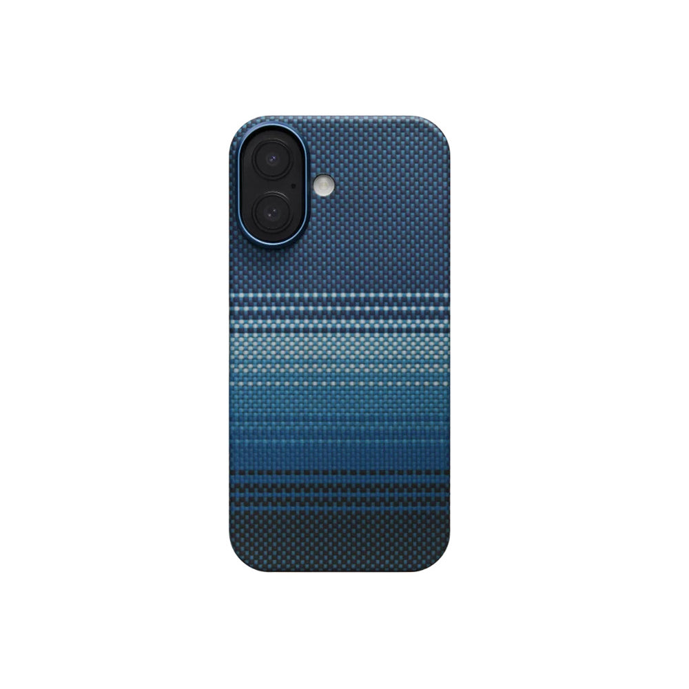 iPhone 17 Kılıf M-safe Şarj Özellikli Aramid Fiber Pitaka Tactile Woven Sunset-Moonrise Serisi Kılıf