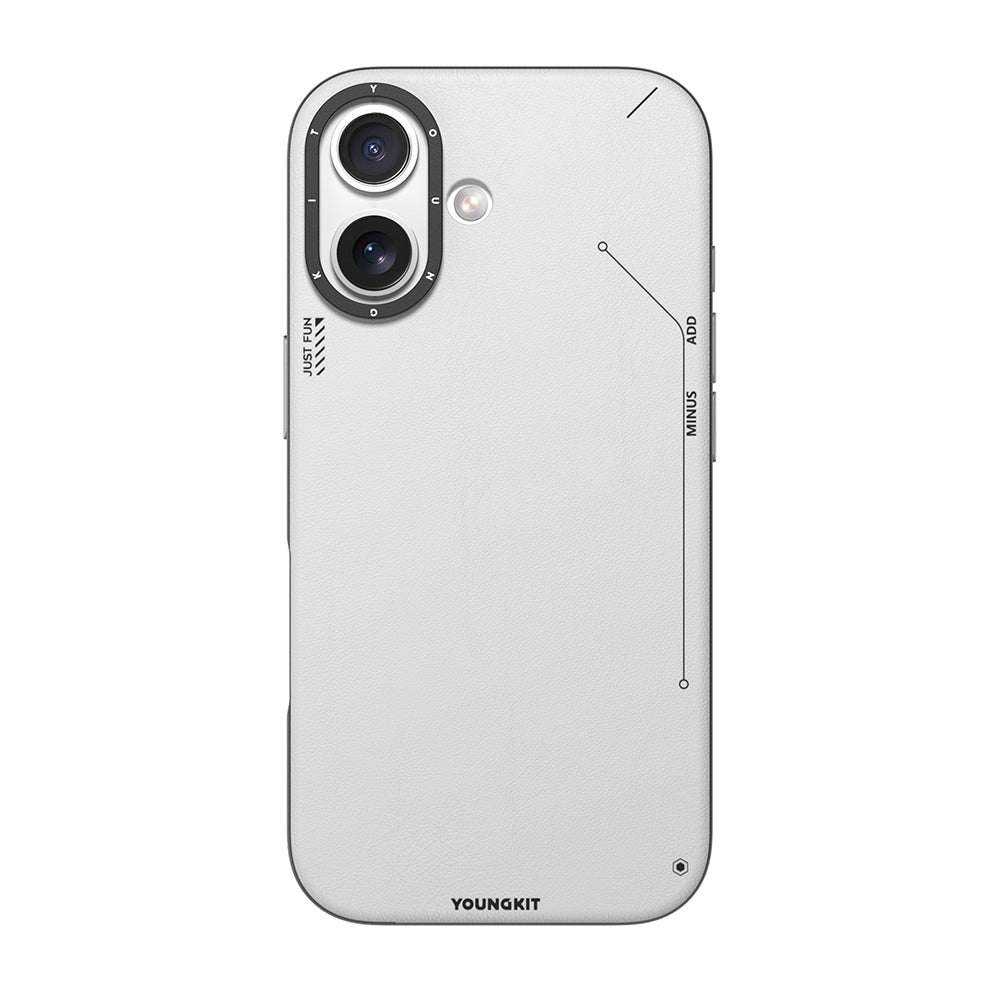 iPhone 17 Kılıf M-safe Şarj Özellikli Basit Mat Deri Desenli Youngkit Tech Fashion Serisi Kılıf