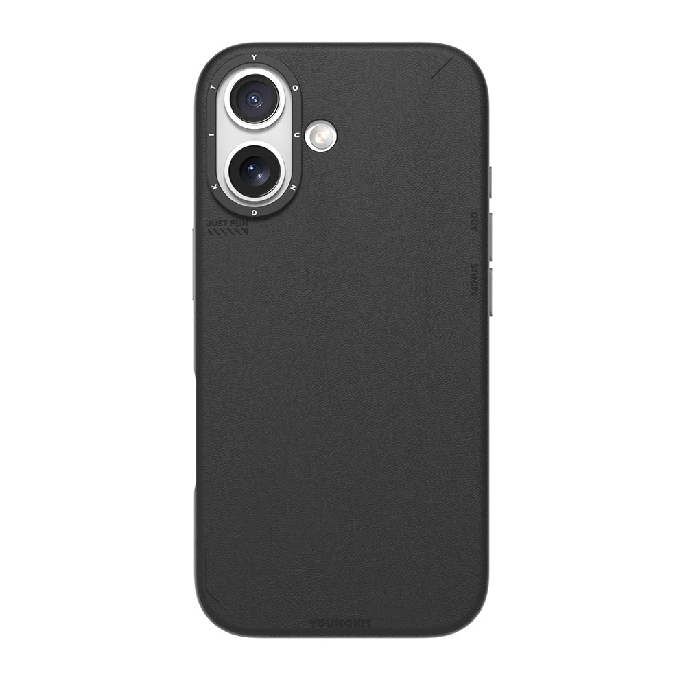 iPhone 17 Kılıf M-safe Şarj Özellikli Basit Mat Deri Desenli Youngkit Tech Fashion Serisi Kılıf