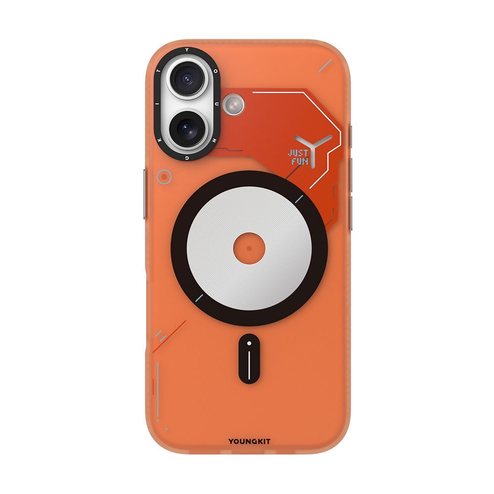 iPhone 17 Kılıf M-safe Şarj Özellikli Disk Desenli Youngkit Disc Battle Kılıf