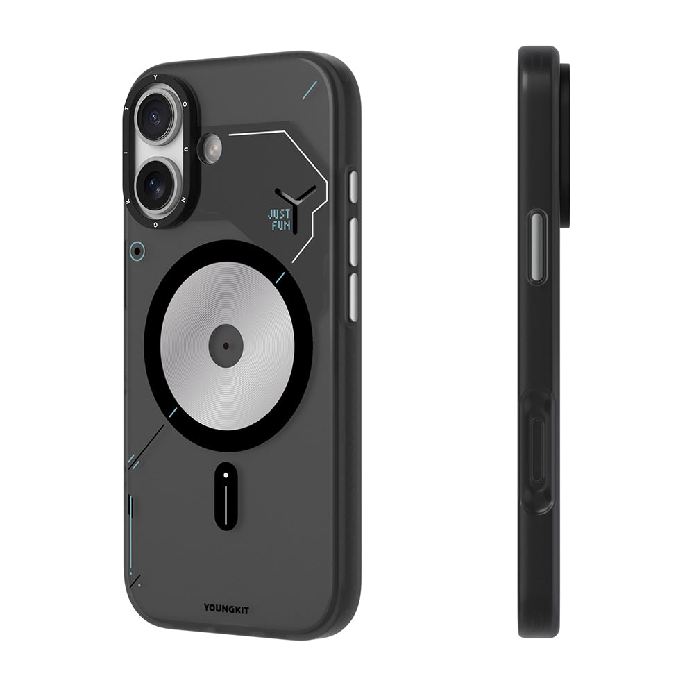 iPhone 17 Kılıf M-safe Şarj Özellikli Disk Desenli Youngkit Disc Battle Kılıf