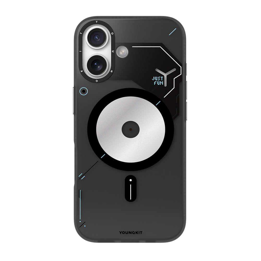 iPhone 17 Kılıf M-safe Şarj Özellikli Disk Desenli Youngkit Disc Battle Kılıf