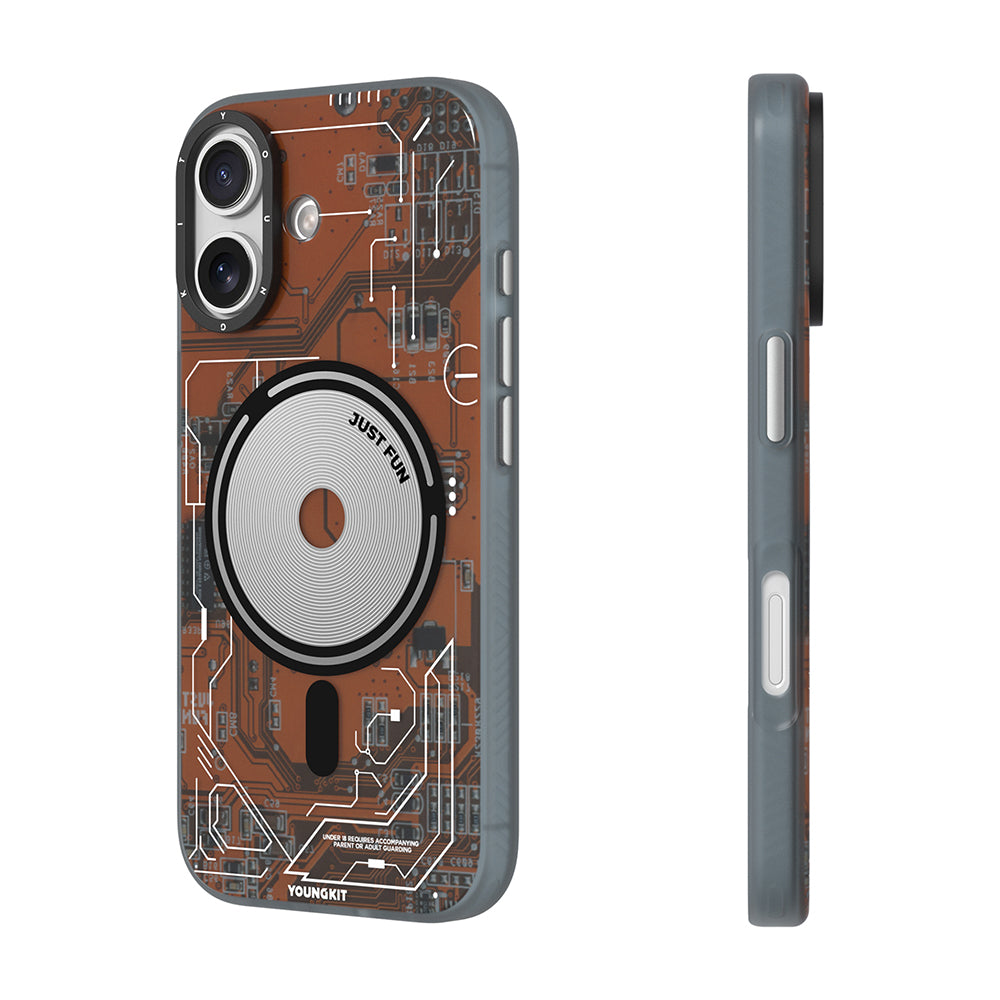 iPhone 17 Kılıf M-safe Şarj Özellikli Kamera Denetim Butonlu Youngkit Technology Serisi Kılıf