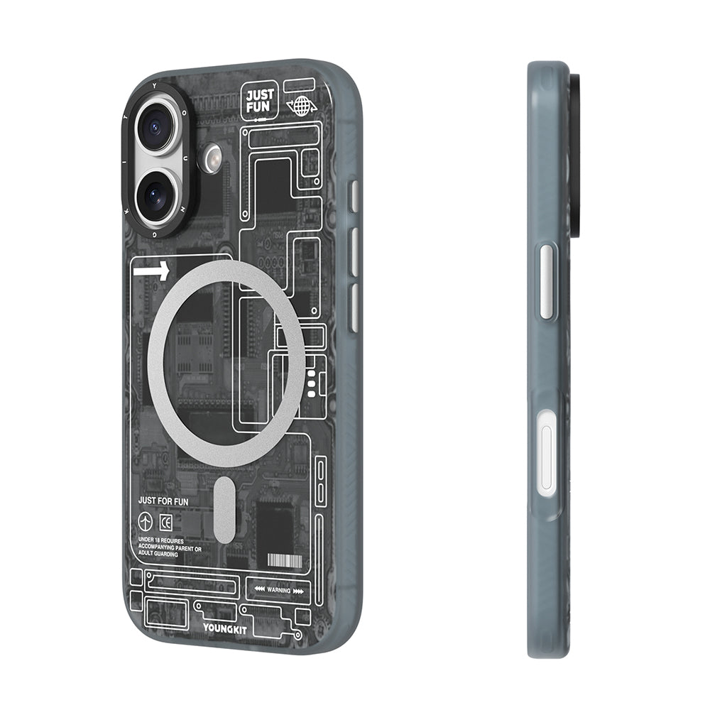 iPhone 17 Kılıf M-safe Şarj Özellikli Kamera Denetim Butonlu Youngkit Technology Serisi Kılıf